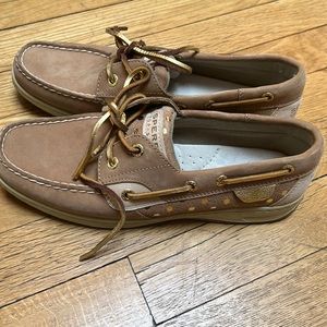 NEW Sperry Dockshoe in Linen/gold